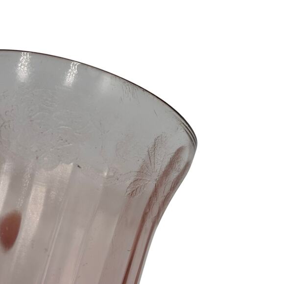 Jeannette Depression Glass Cherry Blossom Pink Tumbler - Picture 3 of 6